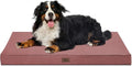 Outdoor Extra Large Dog Crate Bed, Big Waterproof Dog Bed for Large Dogs, Orthopedic Egg Foam Pet Bed Mat with Removable Cooling Cover, Pink