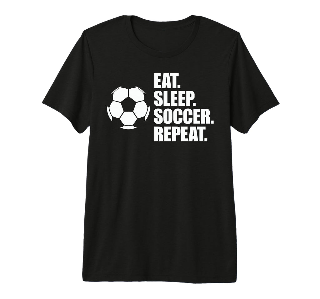 Eat Sleep Soccer Repeat Coaches T-Shirt - Novelty Apparel for Adults