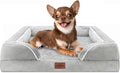 Comfort Expression Small Dog Beds Waterproof Orthopedic Foam Dog Sofa Beds for Small Dogs Comfy Pet Bed with Washable Removable Cover & Non-Slip Bottom(X-Small,Grey White)