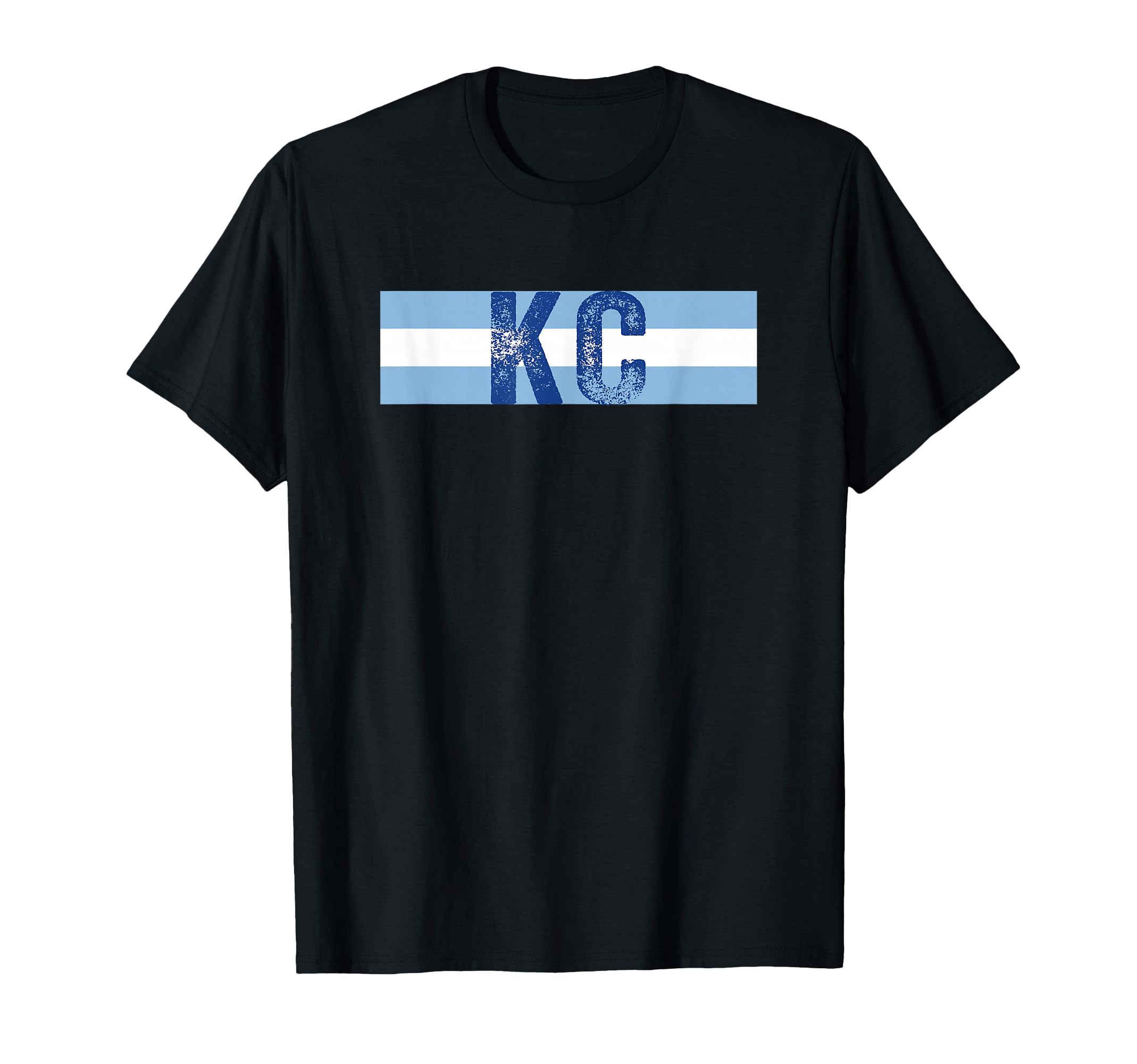 Kc 2 Letters Kansas City Kc Blue Stripes T-Shirt - Novelty Apparel Unisex