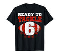 Football 6Th Birthday Player Tackle T-Shirt - Unique Graphic for Adults