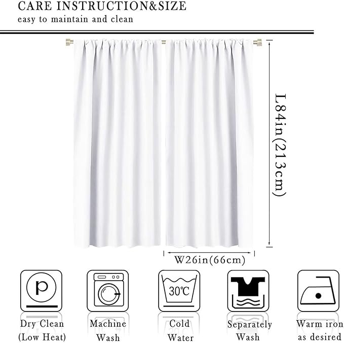Dinosaur Curtains for Kids Boys Girls Home Decor Childish Cute Dino Animals Print Pattern Rod Pocket Blackout Window Drapes for Nursery Baby Bedroom Playroom W26xL84in 2 Panels