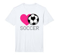 Mens Soccer Lover Heart And Ball T-Shirt - Aesthetic Graphic for Adults