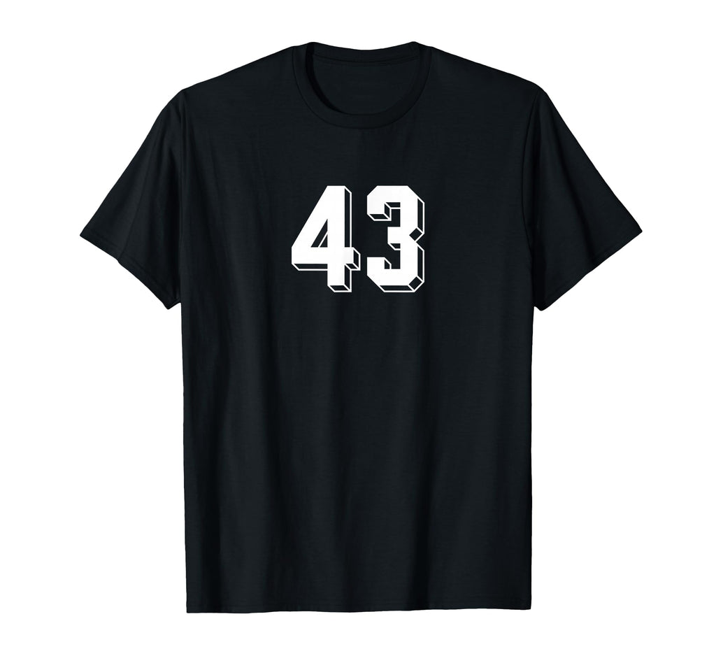 Number 43 80S 90S Soccer Team Jersey T-Shirt - Minimalist Print for Adults