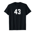 Number 43 80S 90S Soccer Team T-Shirt - Casual Everyday Wear Men Women