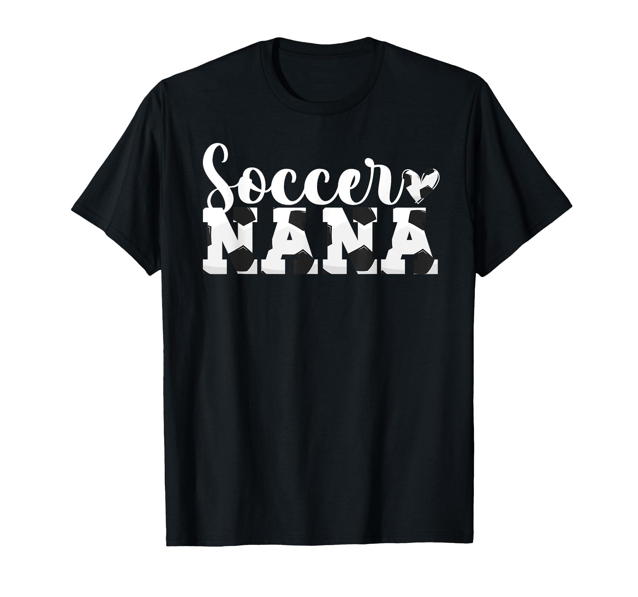 Soccer Nana Heart Grandma Nana Soccer T-Shirt - Graphic Print for Adults