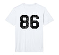 Number 86 Sport Black Distressed T-Shirt - Fun Novelty Design for Adults