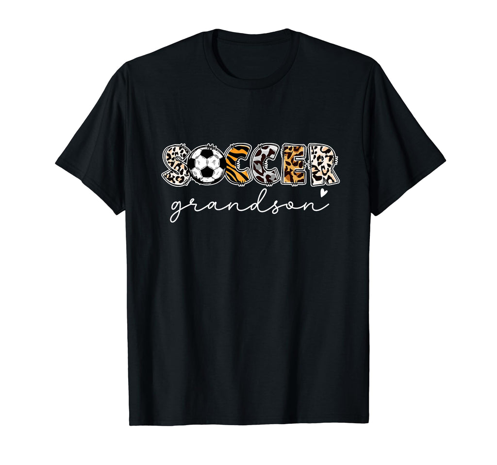 Soccer Grandson Leopard Funny Soccer T-Shirt - Custom Art Print for Adults
