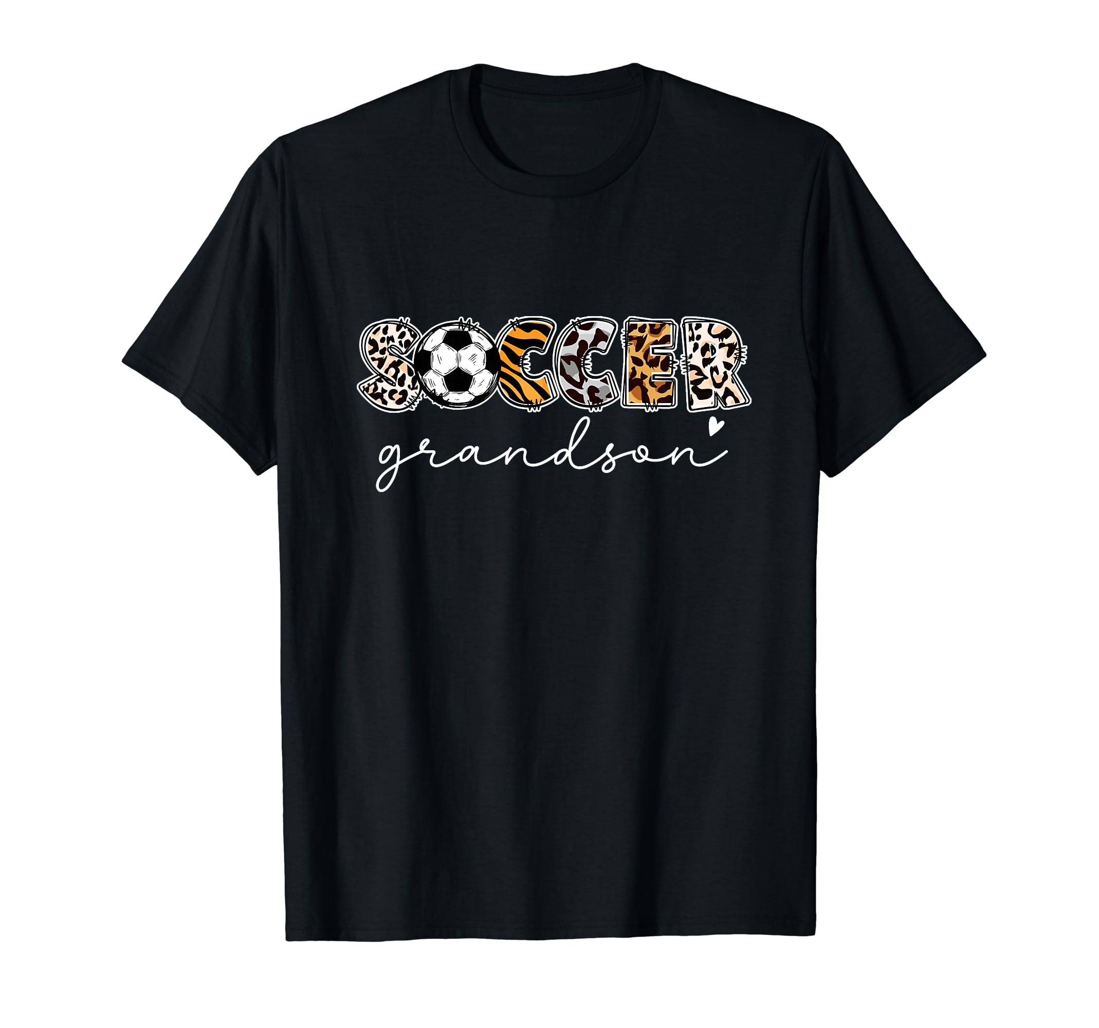 Soccer Grandson Leopard Funny Soccer T-Shirt - Custom Art Print for Adults