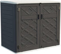 KINYING Larger Outdoor Storage Shed Weather Resistance, Resin Sheds & Outdoor Storage for Garden, Patios, Backyards, 48 Cu.Ft Tool Shed for Garbage Cans, Lawn Mower, Garden Tools,Black