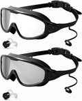 Rantizon Swim Goggles 2 Pack, Wide View Anti Fog&UV Swimming Goggles for Audlt, No Leaking Swim Glasses for Men Women Kids