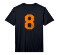 Number 8 Orange Distressed Sport Number T-Shirt - Aesthetic Graphic Unisex