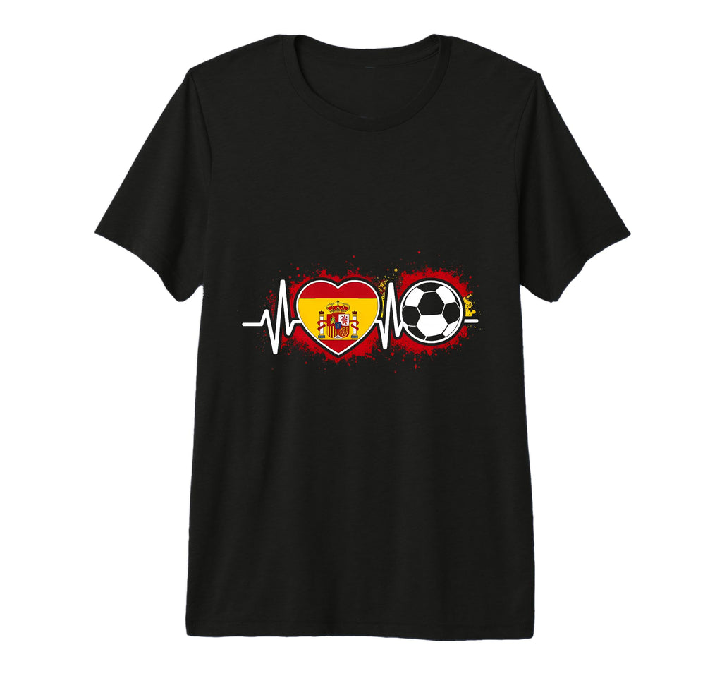 Spanish Football Heartbeat Spain T-Shirt - Aesthetic Graphic Men Women