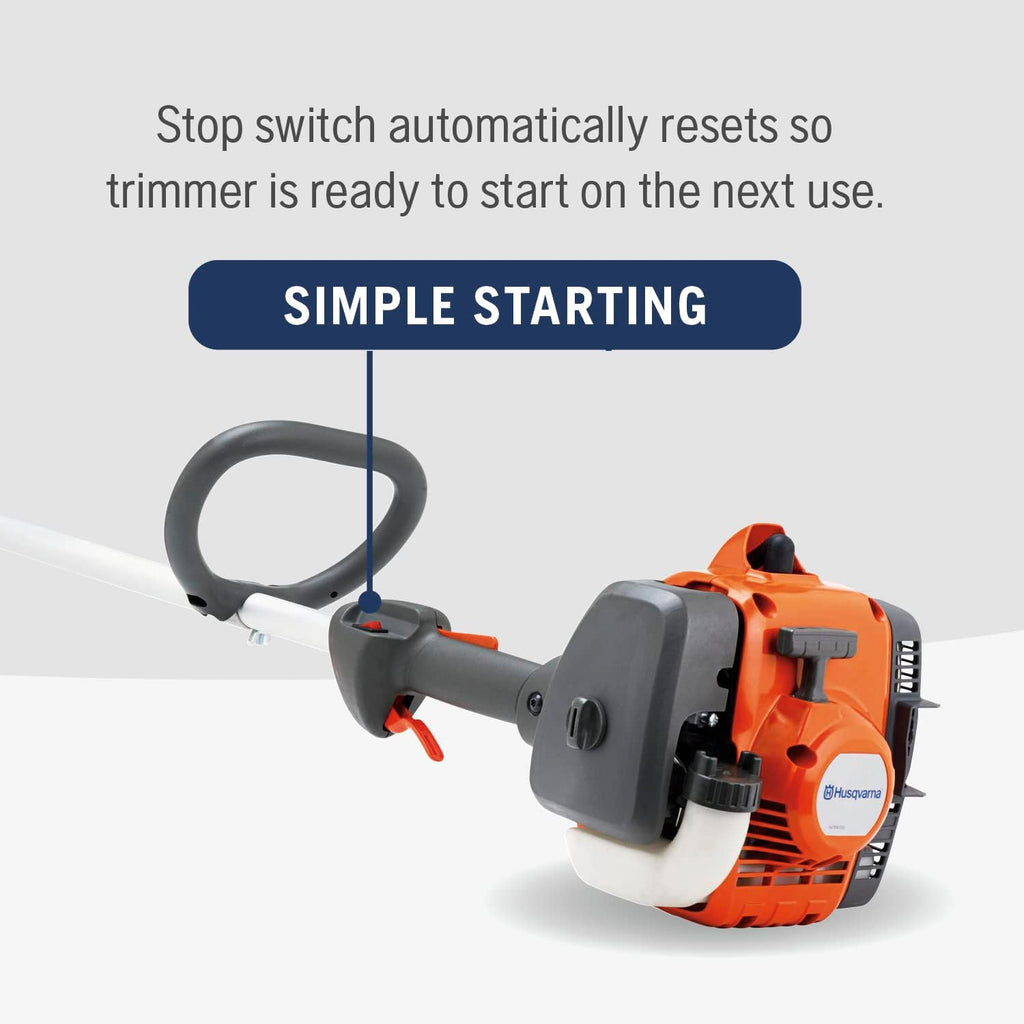 Husqvarna 122C Gas String Trimmer, 22-cc 2-Cycle, 17-inch Curved Shaft Gas String Trimmer with Tap N' Go Trimmer Head, 966712701