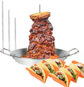 Stainless Steel Vertical Gyro Spit for Oven - Gyro/Shawarma Skewer Stand, Gyro Plate/Pan for Chicken, Meat, Kebabs -Home Use