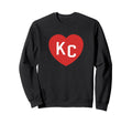 Kc Red Heart Kc Kansas City 2 Sweatshirt - Casual Everyday Wear for Adults