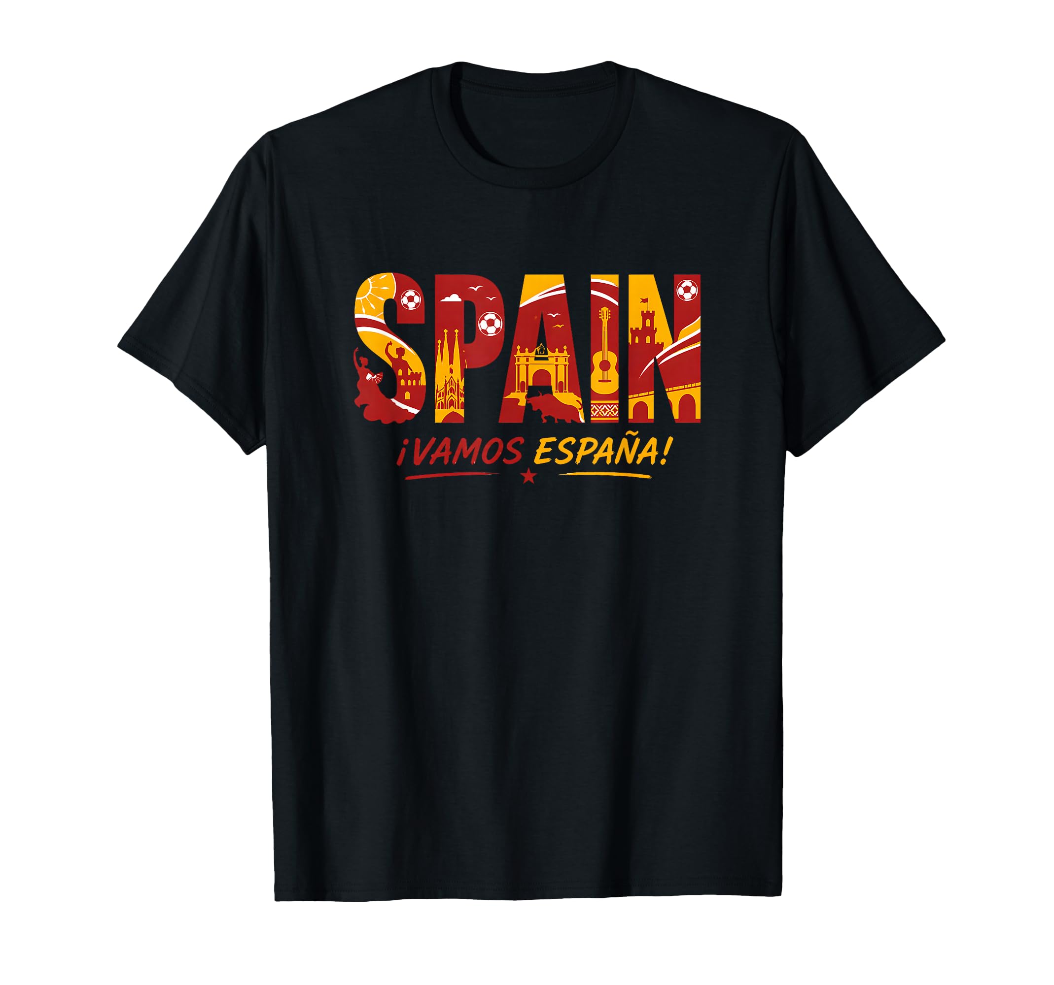 Spain Soccer Vamos Espana T-Shirt - Casual Everyday Wear Men Women