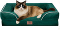 Comfort Expression Small Dog Beds Waterproof Cat Beds Orthopedic Foam Sofa Beds for Small Dogs Comfy Pet Bed with Washable Removable Cover & Non-Slip Bottom(XX-Small,Emerald)