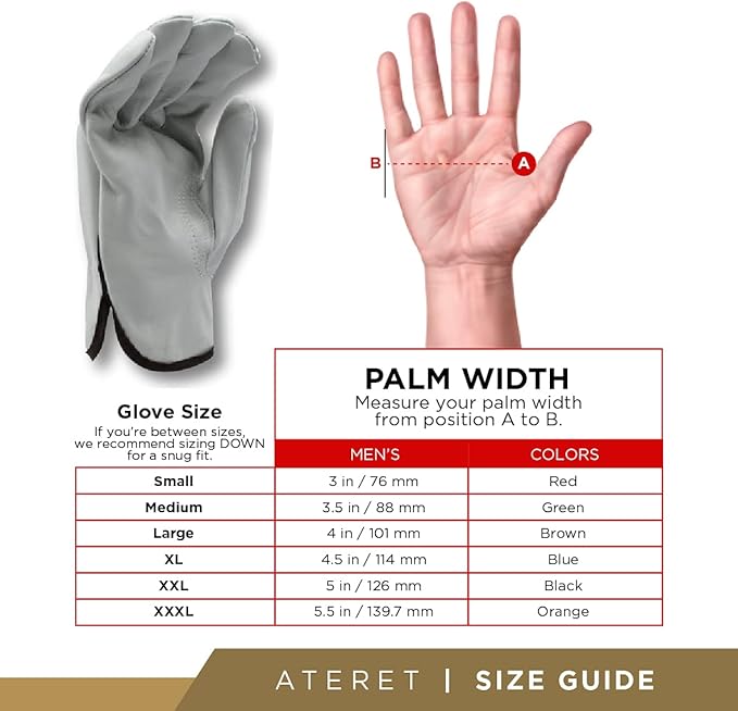 ATERET 12 Pairs X-Large Heavy Duty Durable Cowhide Leather Work Gloves I Driver Gloves for Truck Driving, Warehouse, Gardening, Farming
