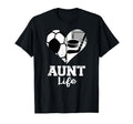 Aunt Life Soccer Hockey Heart Split T-Shirt - Custom Art Print Unisex