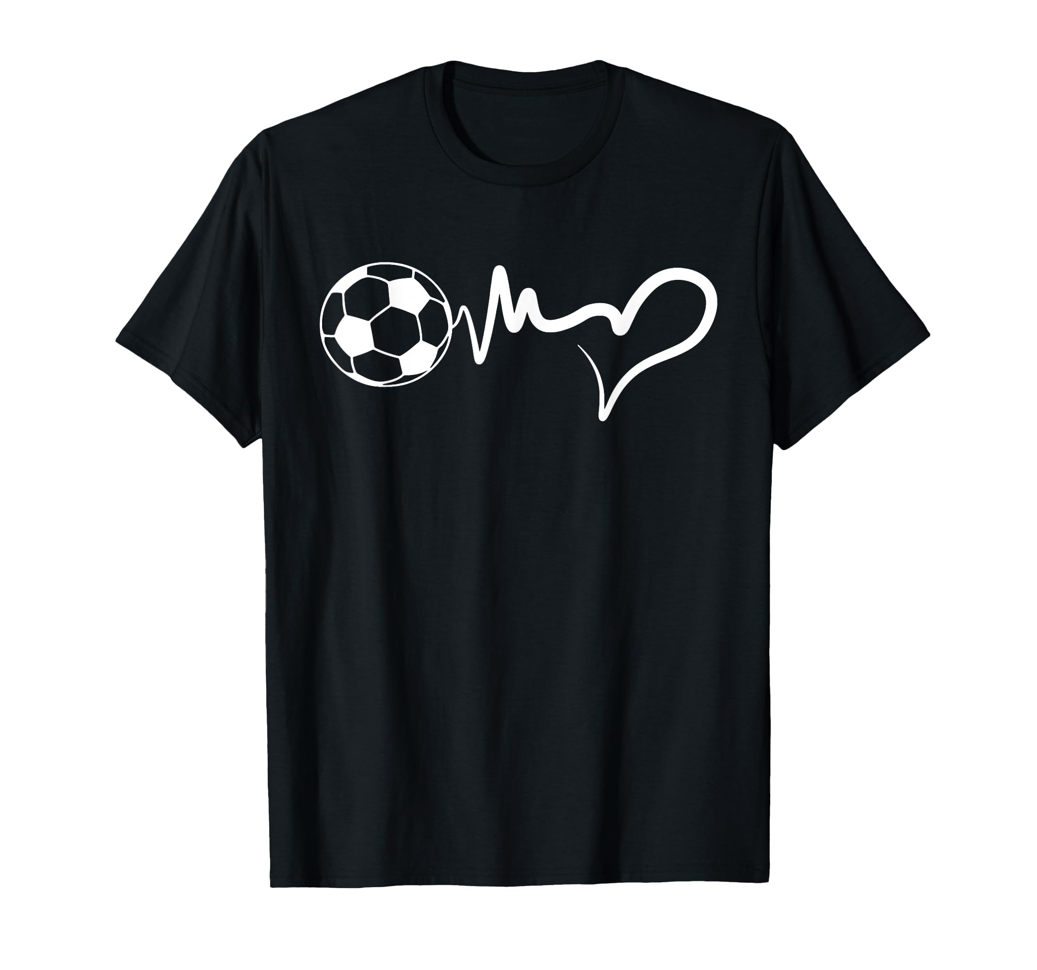 Soccer Heartbeat Heart Soccer Player T-Shirt - Custom Art Print for Adults