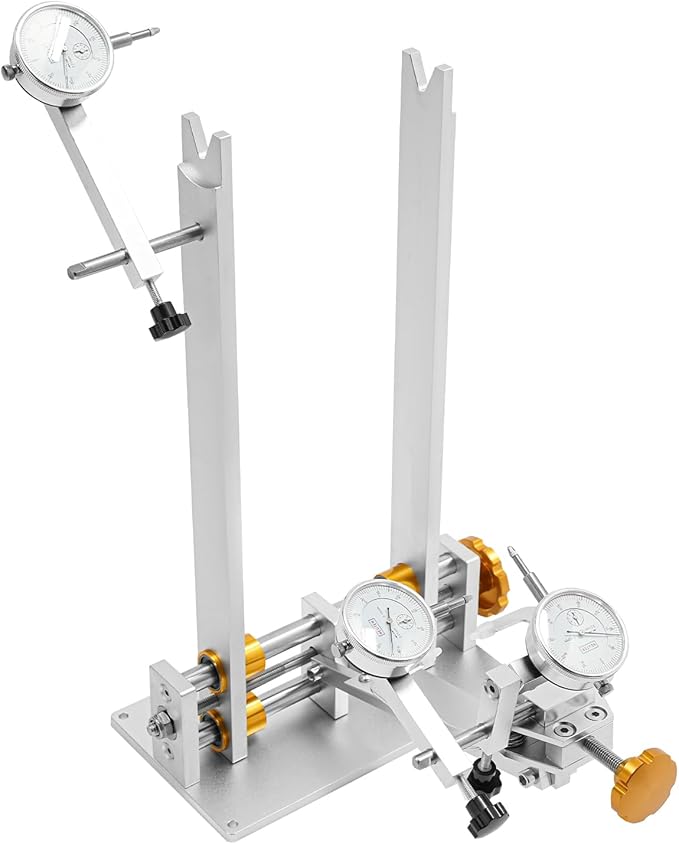 Bicycle Wheel Truing Stand ,Bicycle Wheel Repair Tool Kit Heavy-Duty Adjustable Repair Bracket w/3 Precision Gauges, Foldable Design, Universal 10-29" Wheelset Compatibility for Bike Shops & Home