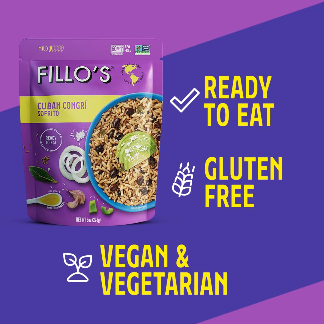 Fillo's, Cuban Congri Rice & Beans, Pack of 6, 8 Oz