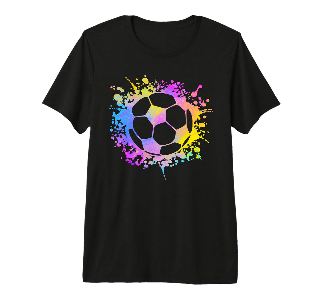 Soccer Ball Watercolor Paint Splashes T-Shirt - Streetwear Style Men Women