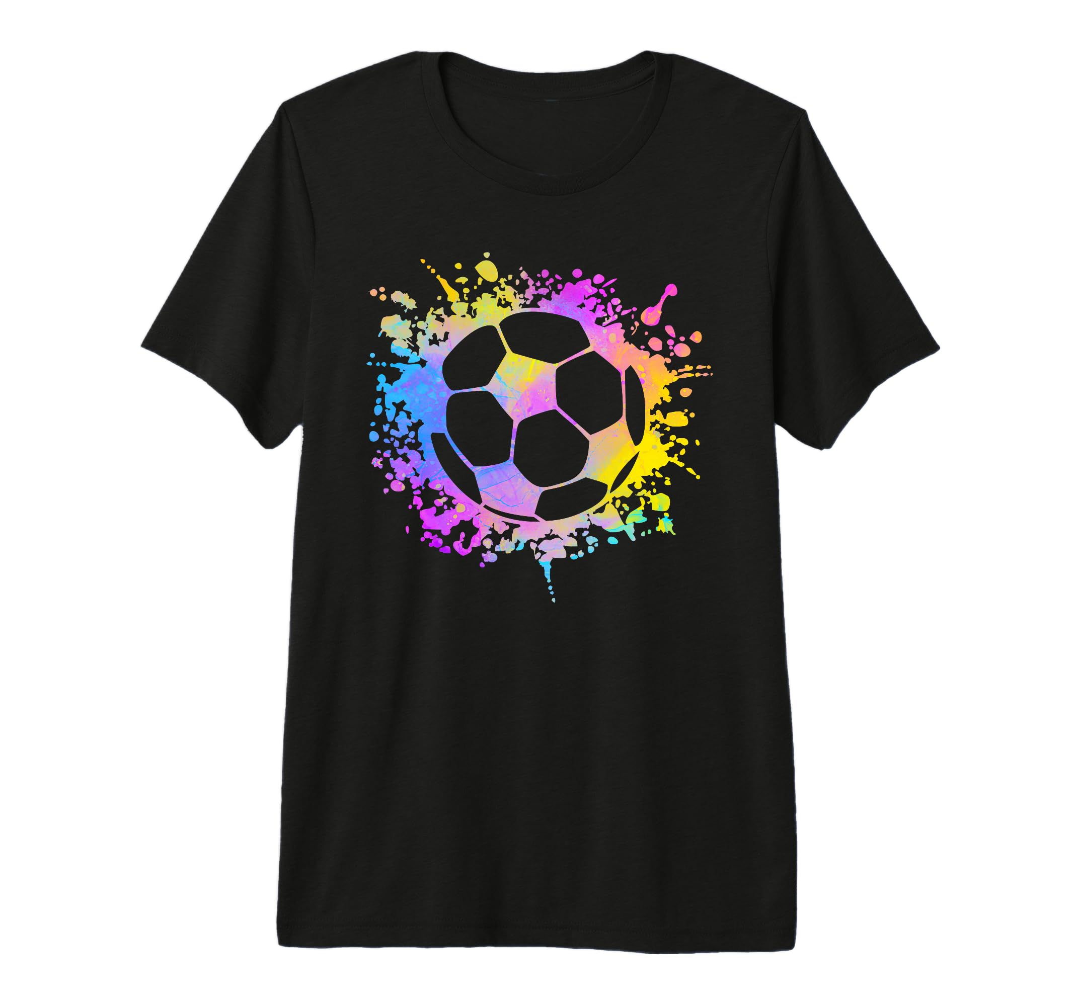 Soccer Ball Watercolor Paint Splashes T-Shirt - Streetwear Style Men Women