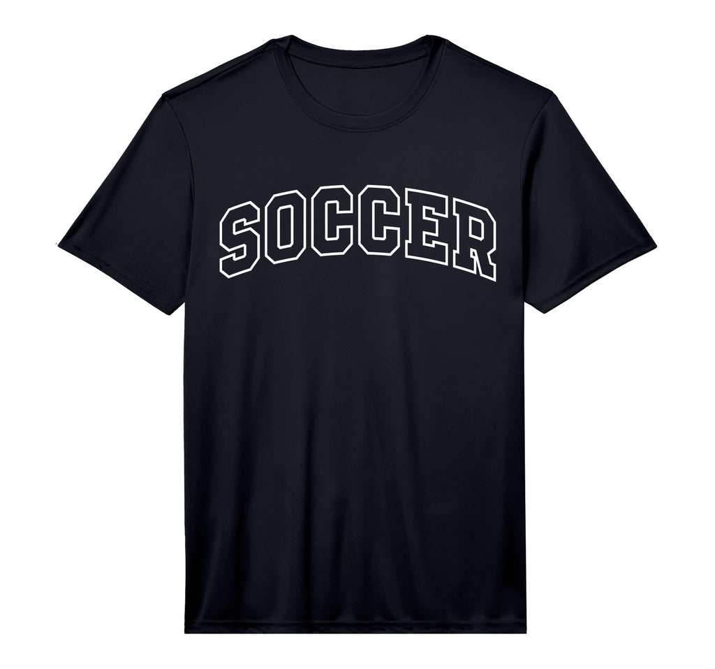 Soccer Funny Athletic Lettering Team T-Shirt - Novelty Apparel for Adults