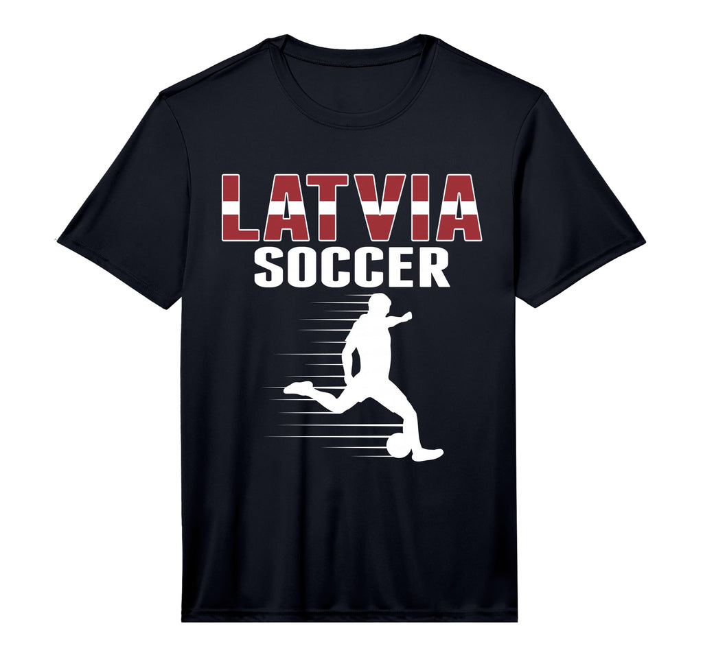 Latvia Soccer Fans Jersey Latvian Flag T-Shirt - Graphic Print for Adults