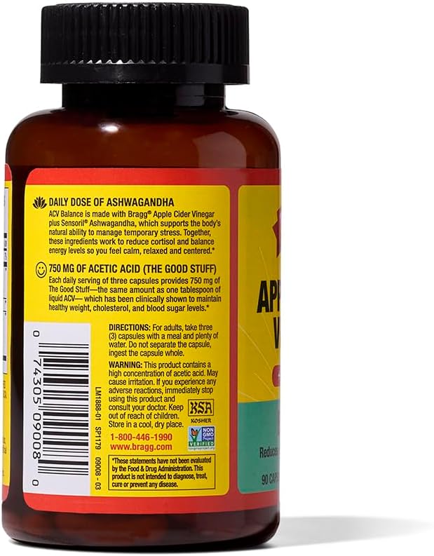 Bragg - Balance - Apple Cider Vinegar & Ashwagandha Capsules, 90 ct.