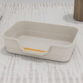 Extea Large Cat Litter Box with High Sides,Cat Boxes for Indoor Cats,Cat Litter Pan for Kitty,Litter Box with Low Entry,Easy to Clean,Anti-Splashing,23.6" x15.7" x6.2" (White)