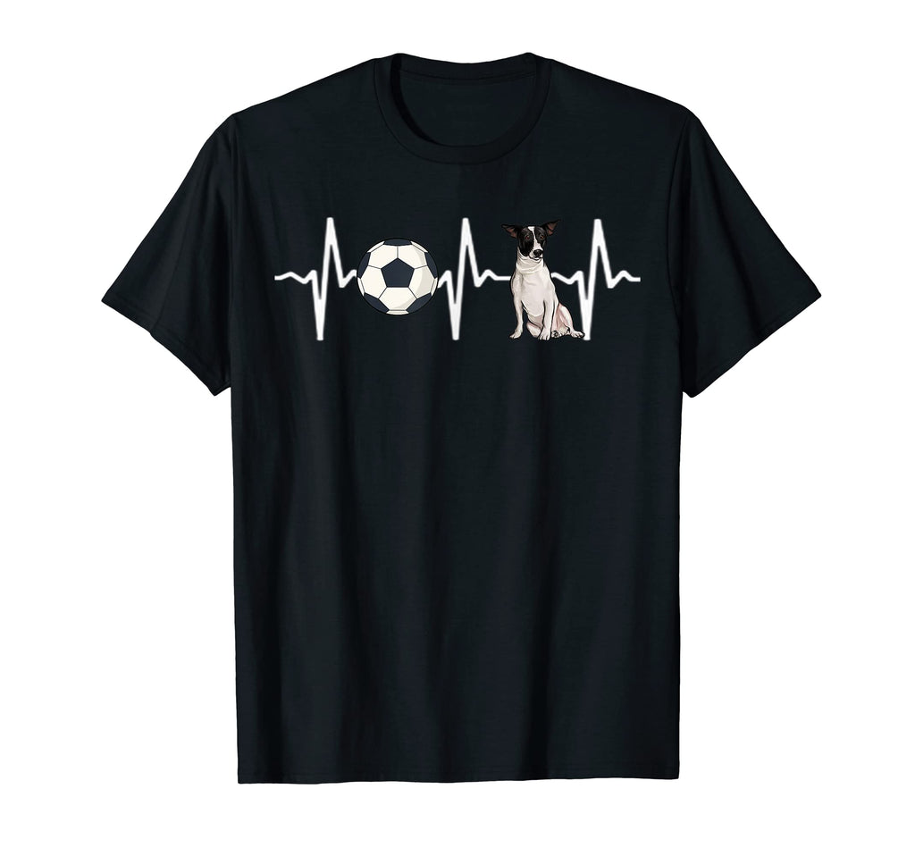 Soccer Rat Terrier Heartbeat Dog Lover T-Shirt - Graphic Print Men Women