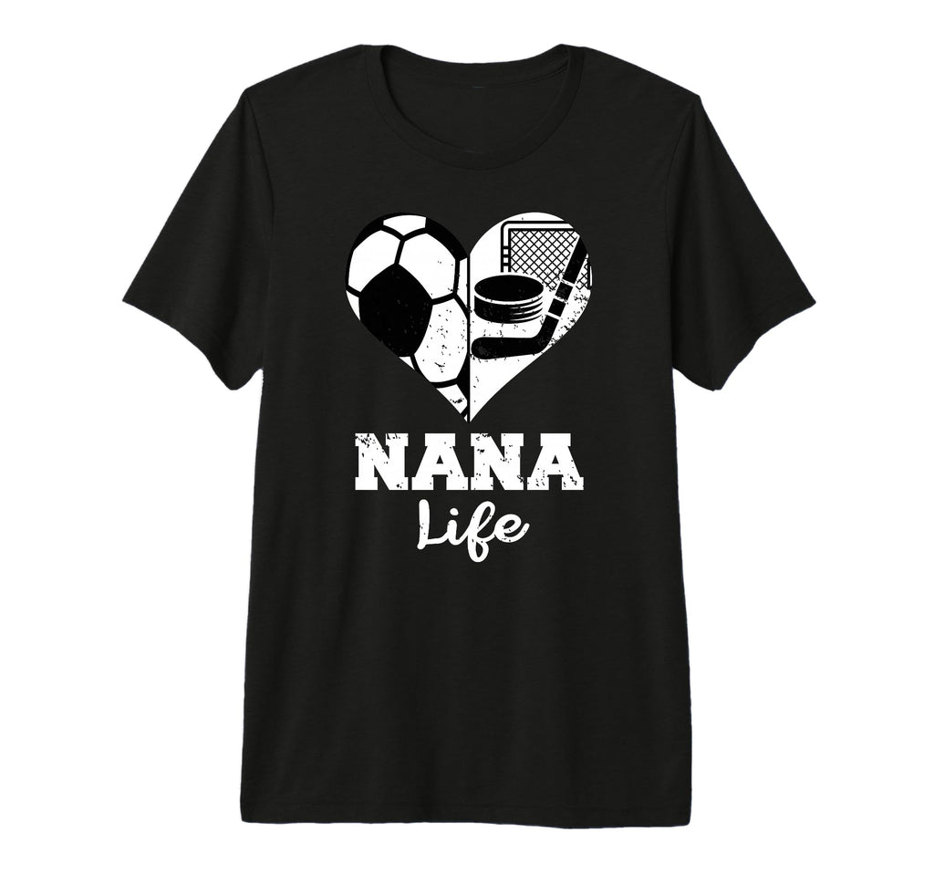 Nana Life Heart Funny Soccer T-Shirt - Casual Everyday Wear Men Women