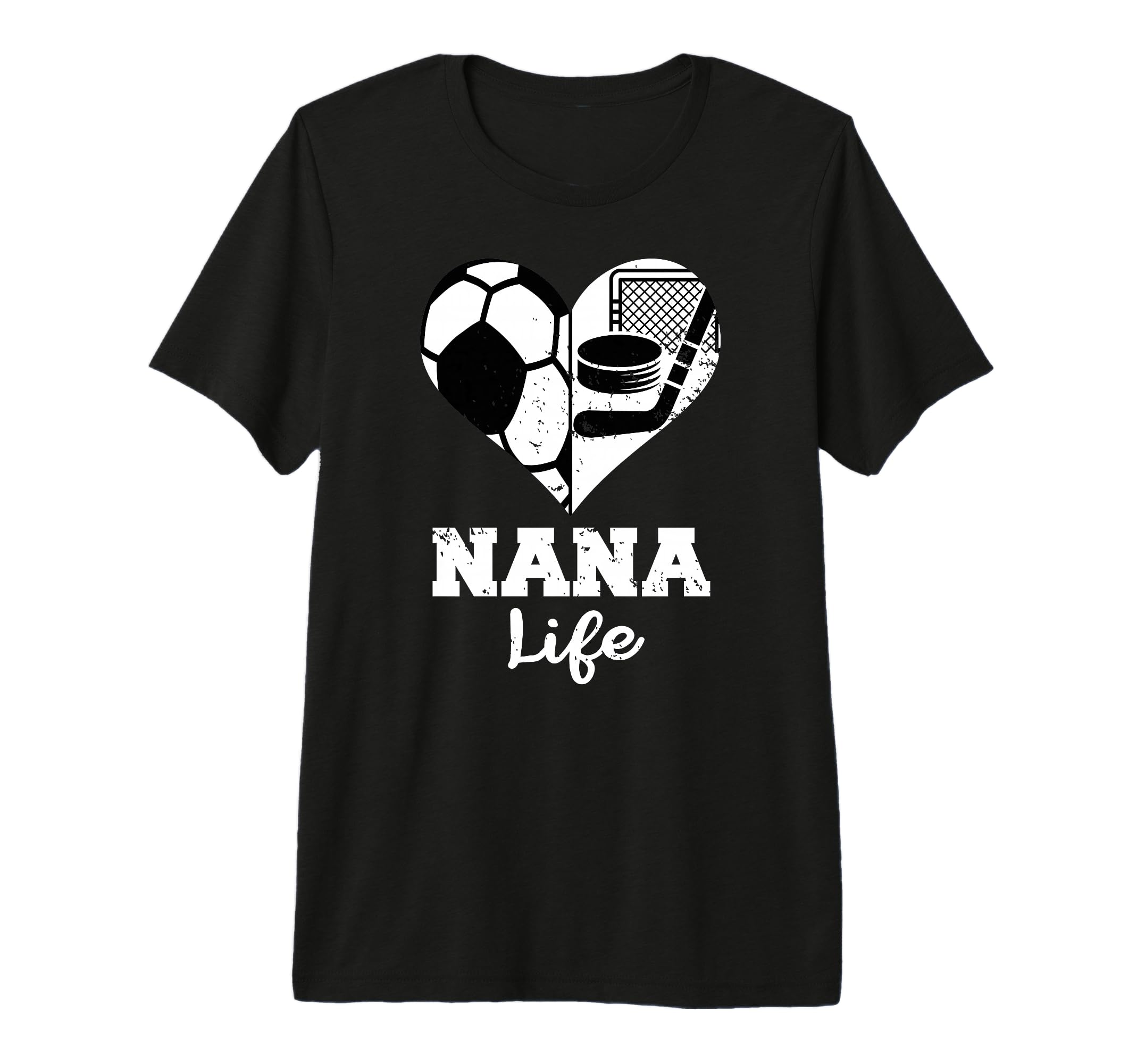 Nana Life Heart Funny Soccer T-Shirt - Casual Everyday Wear Men Women