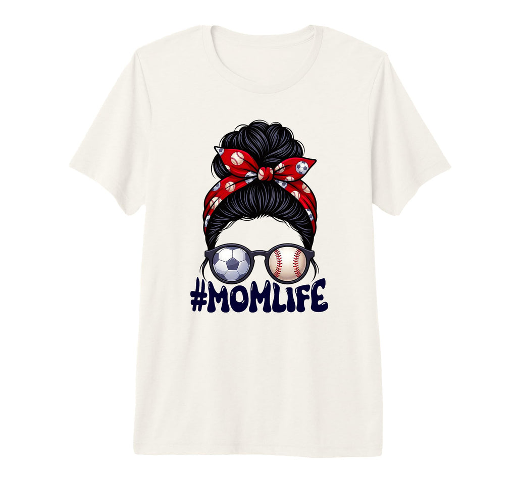 Mom Life Soccer Baseball Game Day Messy T-Shirt - Trendy Graphic Unisex
