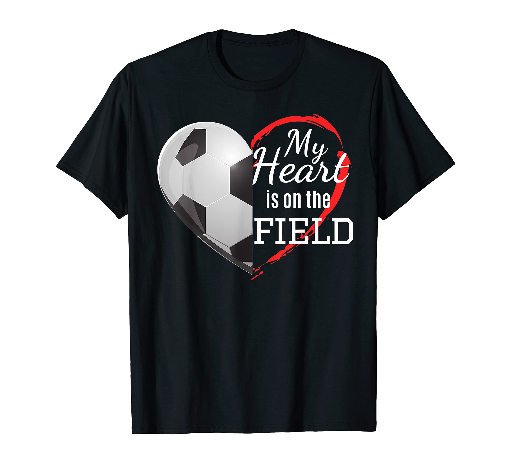 My Heart Is Field Soccer Mom Womens T-Shirt - Casual Everyday Wear Unisex