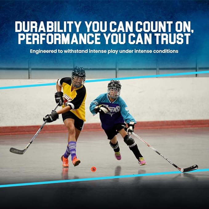 Premier Sports - 12-Pack All-Weather Street Hockey Balls – Durable, Low-Bounce, High-Visibility Balls with Reusable Storage Bag – Premier Regulation Size