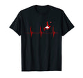 Switzerland Swiss Flag Heartbeat Ekg T-Shirt - Novelty Apparel for Adults