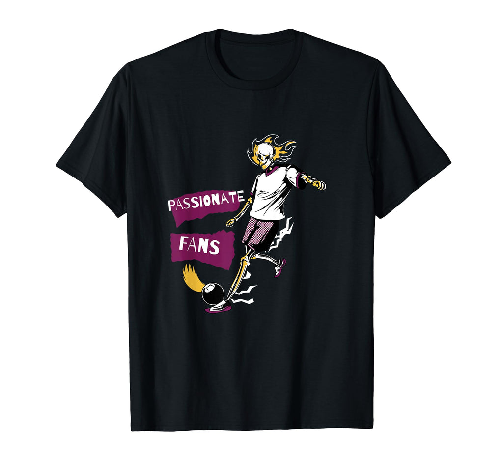 Passionate Fans Soccer Skeleton T-Shirt - Casual Everyday Wear Unisex