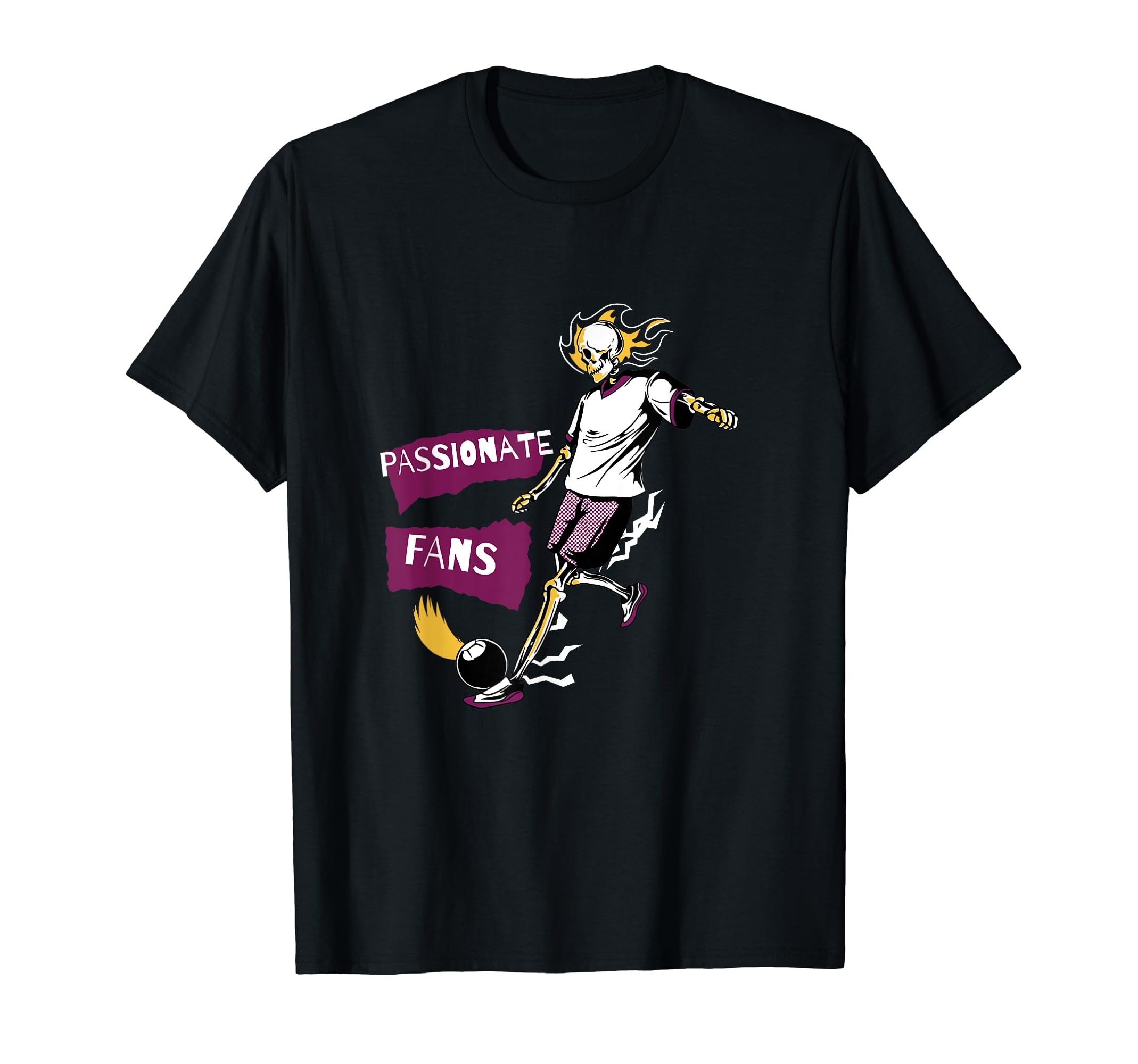 Passionate Fans Soccer Skeleton T-Shirt - Casual Everyday Wear Unisex