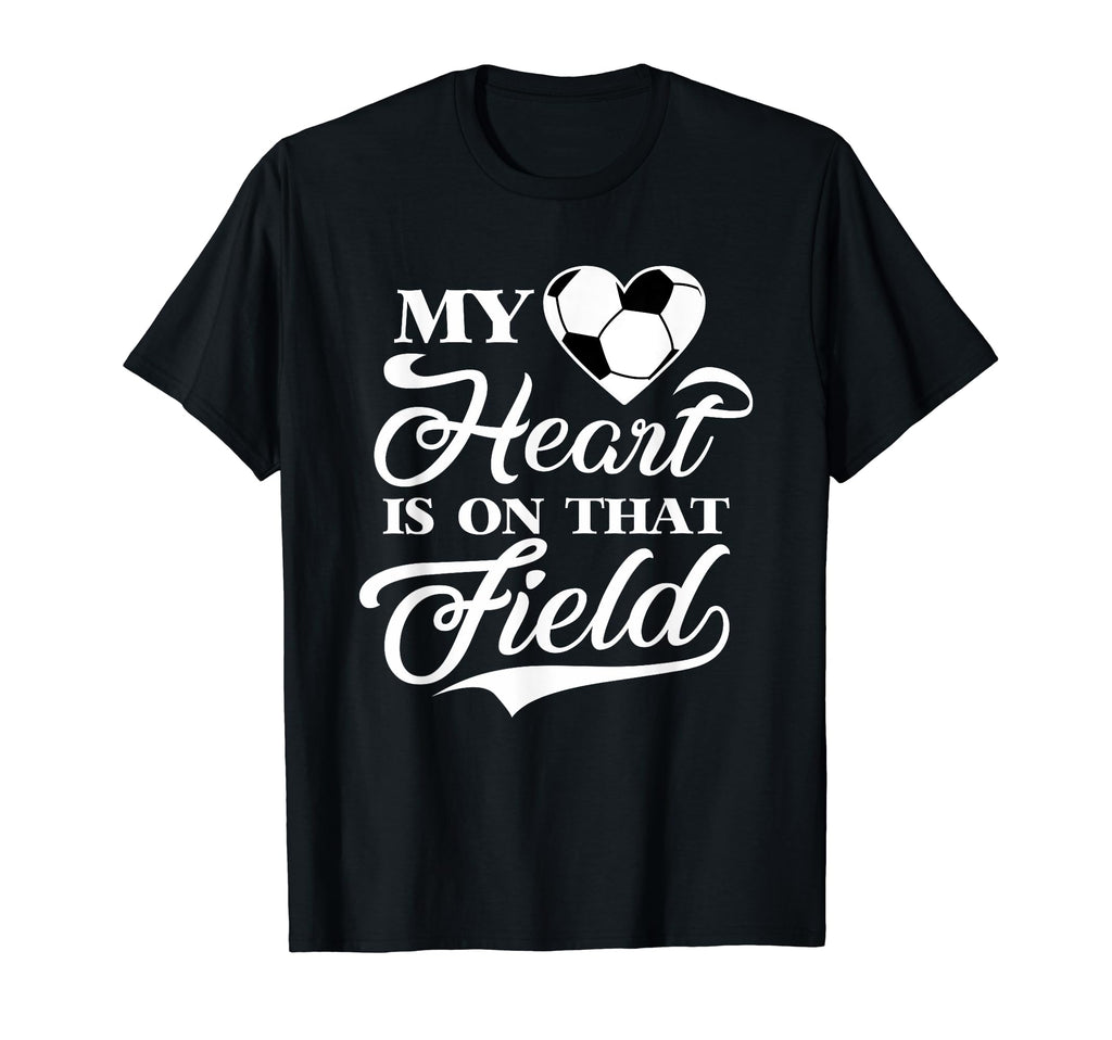 My Heart Is That Field Soccer Designer T-Shirt - Graphic Print for Adults