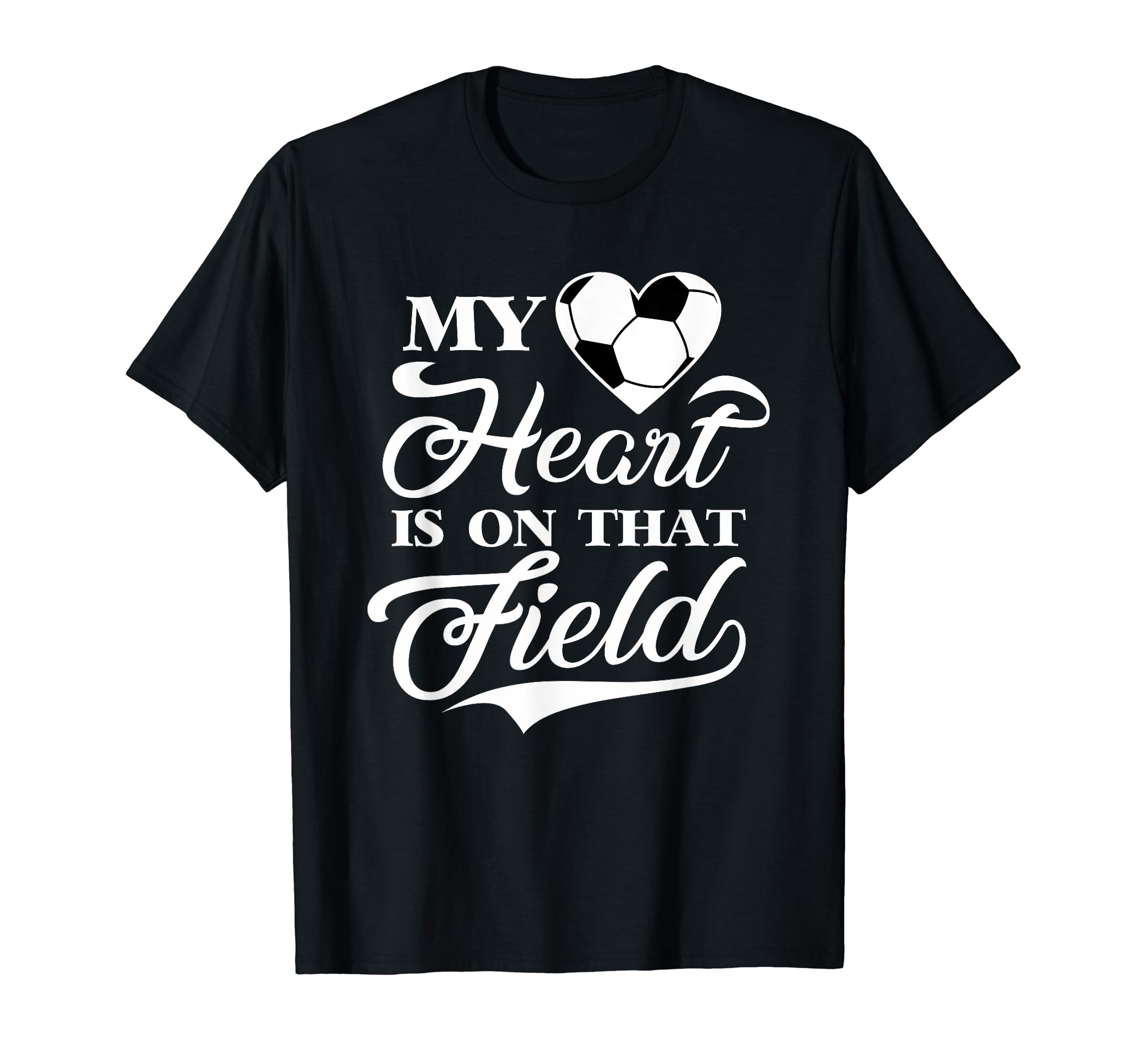 My Heart Is That Field Soccer Designer T-Shirt - Graphic Print for Adults
