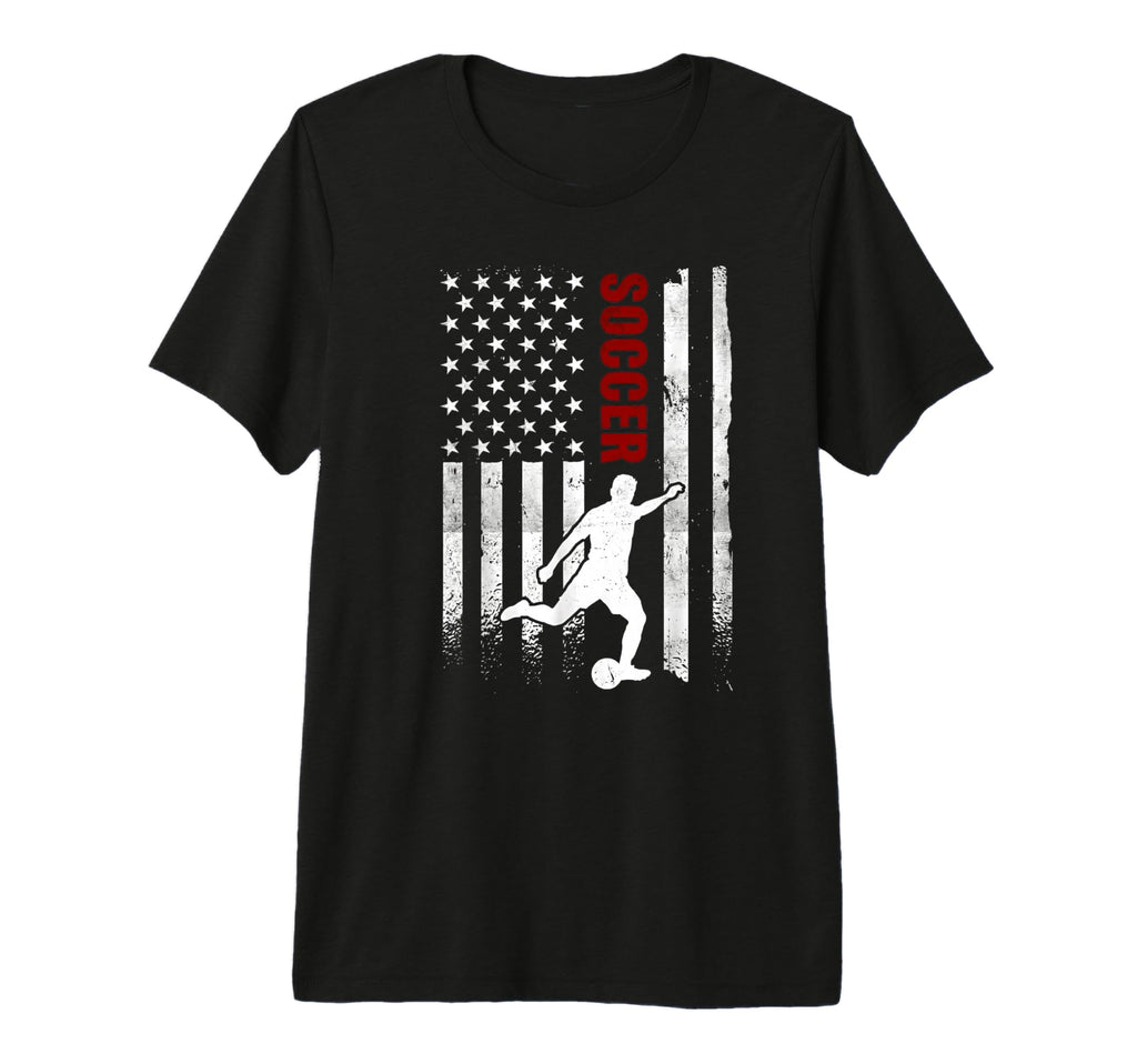 Soccer American Flag Distressed Usa T-Shirt - Custom Art Print Men Women