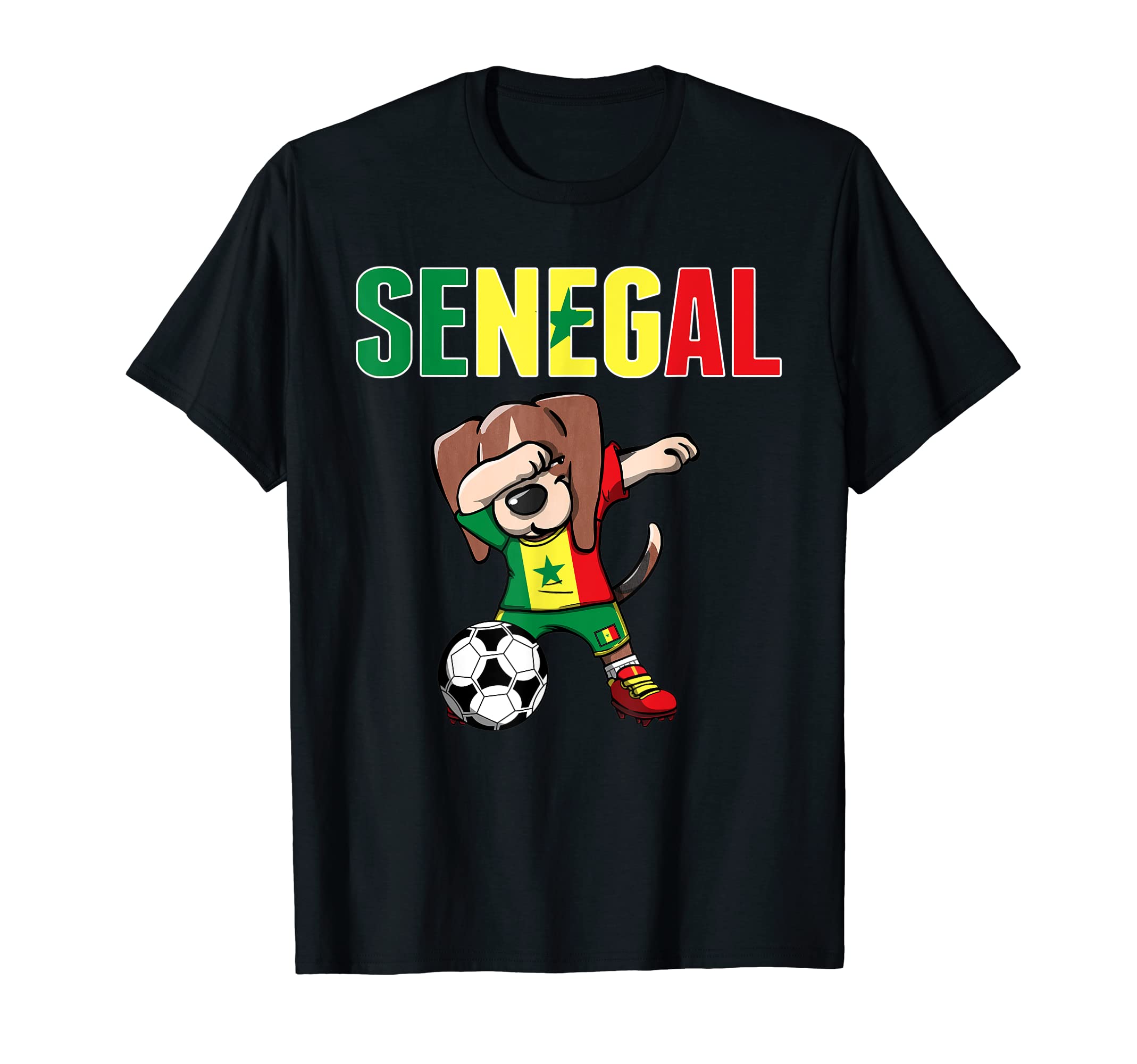 Dabbing Beagle Senegal Soccer Fans T-Shirt - Custom Art Print Unisex