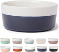 Waggo Dipper Ceramic Dog Bowl for Small and Large Breeds - Heavyweight and Durable Pet Food and Water Dish Crock, Dishwasher Safe, Modern (Midnight, Large)