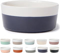 Waggo Dipper Ceramic Dog Bowl for Small and Large Breeds - Heavyweight and Durable Pet Food and Water Dish Crock, Dishwasher Safe, Modern (Midnight, Small)