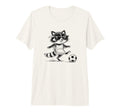 Funny Soccer Raccoon Sunglasses Tri T-Shirt - Unique Graphic Men Women