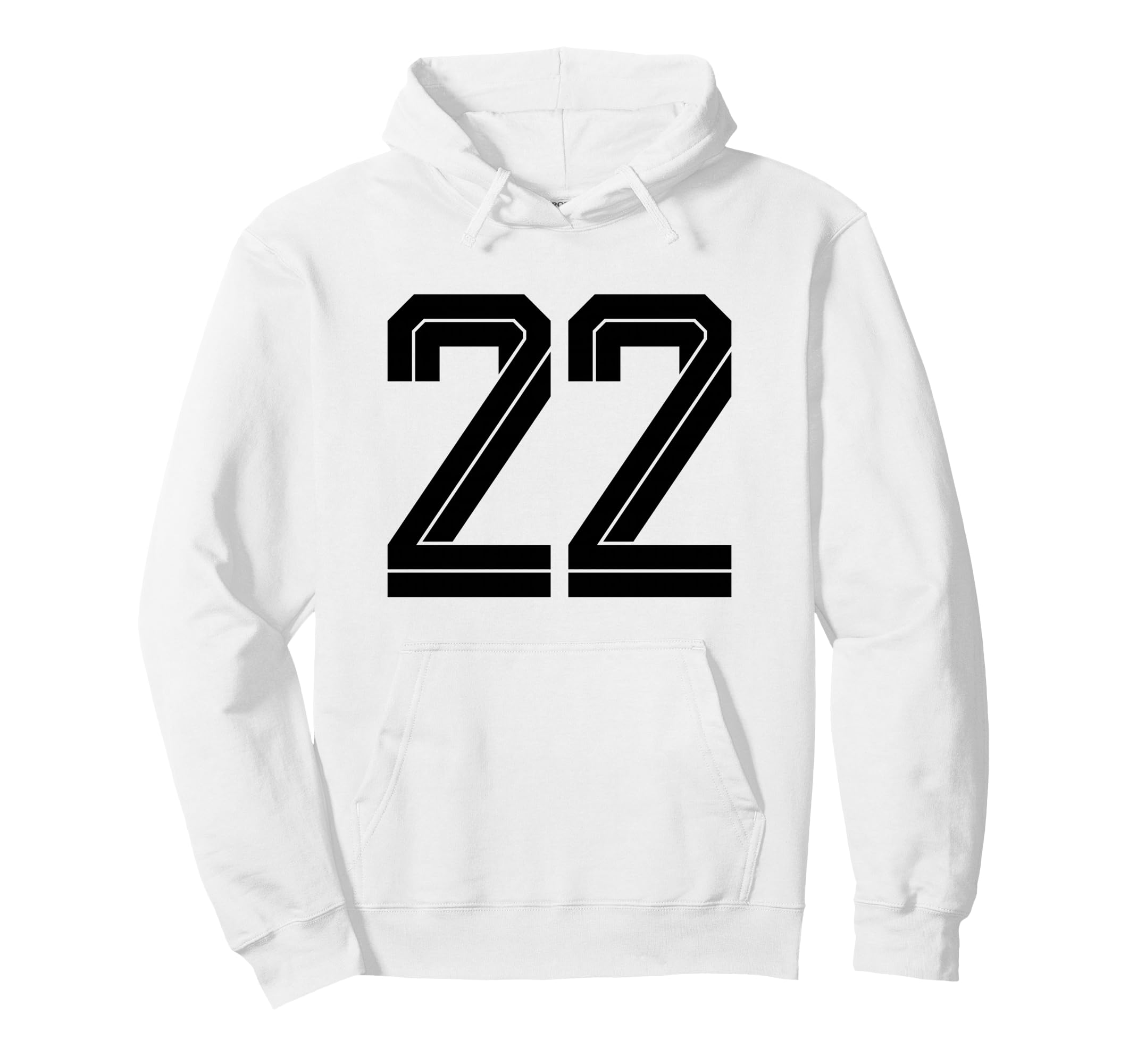 22 White Number 22 Sports Fan Soccer Hoodie - Trendy Graphic Unisex